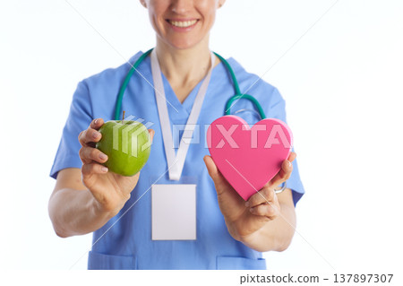 Medical Professional with Heart and Apple for Heart Health Medical Professional with Heart and Apple for Heart Health 137897307