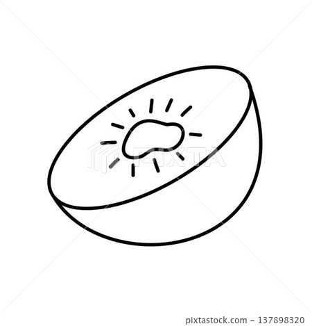 sliced kiwi outline sliced kiwi outline 137898320