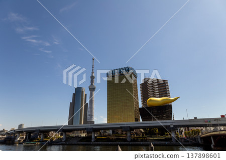 View of Tokyo Skytree and the cityscape from Sumida River Terrace View of Tokyo Skytree and the cityscape from Sumida River Terrace 137898601