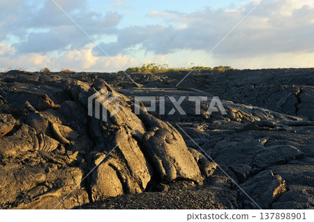 Fresh hardened Lava Kilauea volcano Fresh hardened Lava Kilauea volcano 137898901