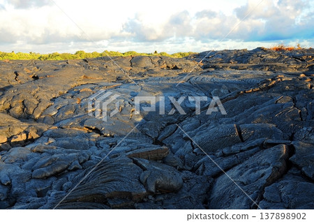 Fresh hardened Lava Kilauea volcano 137898902