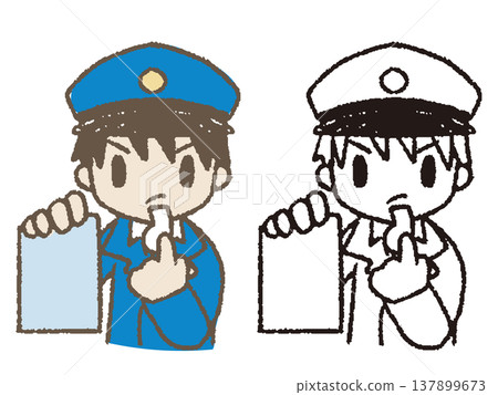 警察出示交通罰單 警察出示交通罰單 137899673
