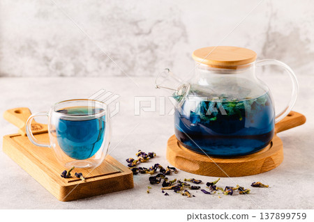 Organic blue tea Anchan. Organic blue tea Anchan. 137899759