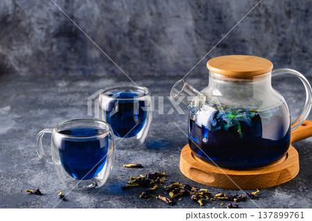 Organic blue tea Anchan. Organic blue tea Anchan. 137899761