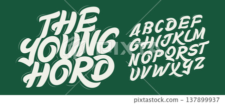 Young Modern Handwritten Font Logo Alphabet Handdrawn Letter Set Calligraphic Typography, Brush Lettering Typographic Design for Cool Title, Tee Print, Youthful Headline and Logotype. Vector Typeface. Young Modern Handwritten Font Logo Alphabet Handdrawn Letter Set Calligraphic Typography, Brush Lettering Typographic Design for Cool Title, Tee Print, Youthful Headline and Logotype. Vector Typeface. 137899937