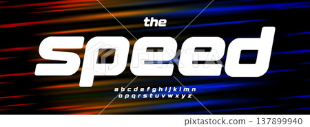 Modern Tech Racing Font With Speed Lines Effect On Red, Turquoise, Neon Light Background. Bold Sport Alphabet For Car, Motorsport, Game Logo, Poster, Technology Typographic Design. Vector typeset. Modern Tech Racing Font With Speed Lines Effect On Red, Turquoise, Neon Light Background. Bold Sport Alphabet For Car, Motorsport, Game Logo, Poster, Technology Typographic Design. Vector typeset. 137899940