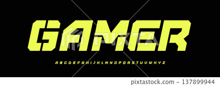 Athlete Alphabet Modern Stencil Font on Black Background. Bold Slanted Letters for Active Powerful Sport, Gym, Racing Car, Motorsport Poster Typography, Game Logo, Technology Design. Vector typeset. Athlete Alphabet Modern Stencil Font on Black Background. Bold Slanted Letters for Active Powerful Sport, Gym, Racing Car, Motorsport Poster Typography, Game Logo, Technology Design. Vector typeset. 137899944