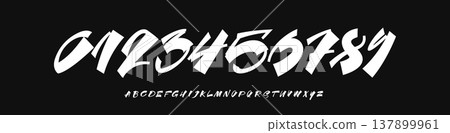 Bold Calligraphy Numbers, Handwritten Brushpen Figures Alphabet, Brush Graffiti Calligraphic Letter and Number Set Modern Typography. Modern Stroke Dynamic Typographic Design. Vector Typeface Bold Calligraphy Numbers, Handwritten Brushpen Figures Alphabet, Brush Graffiti Calligraphic Letter and Number Set Modern Typography. Modern Stroke Dynamic Typographic Design. Vector Typeface 137899961