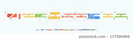 Color Numbers Letters Alphabet Font for Kid Birthday Years Logo, Corporate Anniversary Sign, Race Sport Team Jersey Numeric. Colorful Cutout Paper Typographic Design. Sports Num. Vector Illustration 137899966