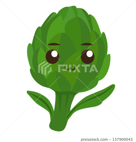 kawaii artichoke vegetable flat style kawaii artichoke vegetable flat style 137900043