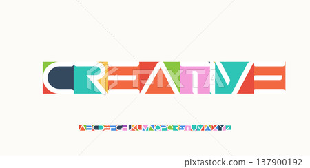 Color Geometric Shape Font Logo Alphabet Letter Set Modern Typography, Bright Colorful Creative Typographic Design, Trendy Innovate Title Text Headline Logotype. Block Cutout Fonts. Vector Typeface Color Geometric Shape Font Logo Alphabet Letter Set Modern Typography, Bright Colorful Creative Typographic Design, Trendy Innovate Title Text Headline Logotype. Block Cutout Fonts. Vector Typeface 137900192