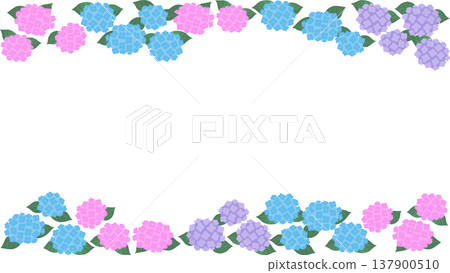 Hydrangea frame (16:9 aspect ratio, top and bottom decorations) vector | Transparent background, suitable for videos and banners. Hydrangea frame (16:9 aspect ratio, top and bottom decorations) vector | Transparent background, suitable for videos and banners. 137900510