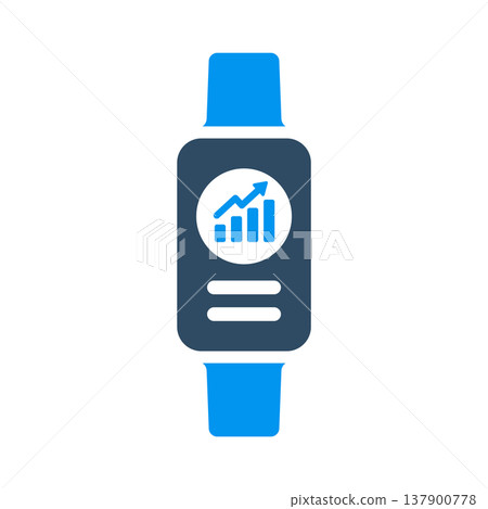Progress Growth Tracker Smartwatch Symbol Progress Growth Tracker Smartwatch Symbol 137900778