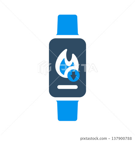 Calories Burn Tracker Smartwatch Symbol Calories Burn Tracker Smartwatch Symbol 137900788