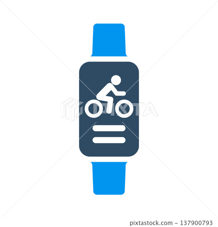 Cycling Tracker Smartwatch Sport Symbol Cycling Tracker Smartwatch Sport Symbol 137900793