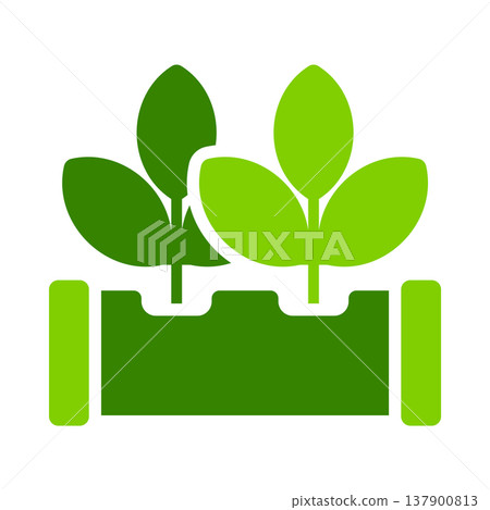 Hydroponic Herb Planter Box Symbol Hydroponic Herb Planter Box Symbol 137900813