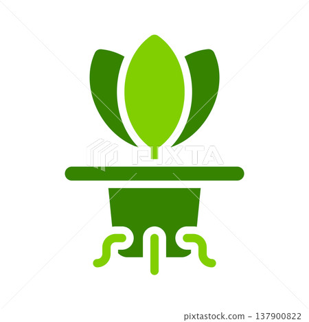 Hydroponic Plant Root System Symbol Hydroponic Plant Root System Symbol 137900822