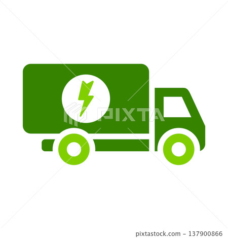 Electric Delivery Vehicle Truck Symbol 137900866