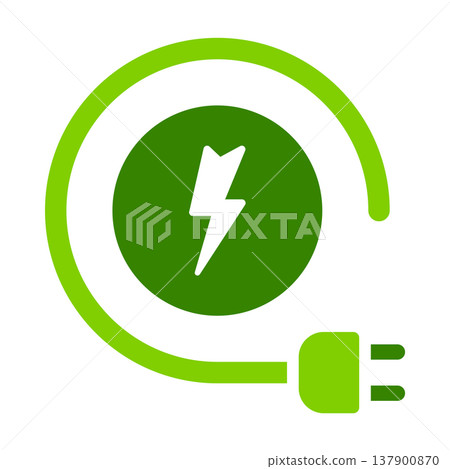 Electricity Power Cable Energy Symbol Electricity Power Cable Energy Symbol 137900870