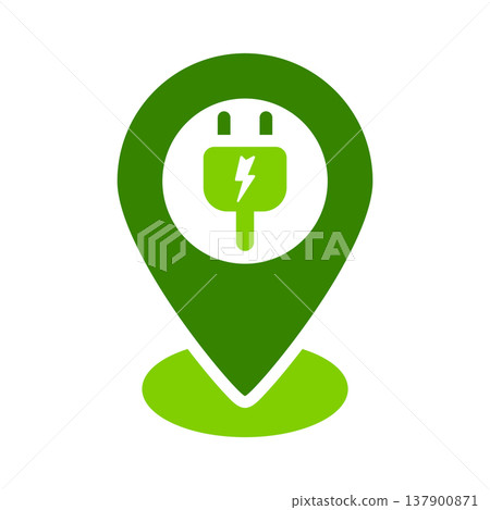 Electric Charging Point Location Symbol Electric Charging Point Location Symbol 137900871