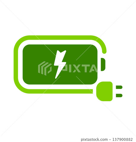Electric Charging Battery Plug Symbol Electric Charging Battery Plug Symbol 137900882