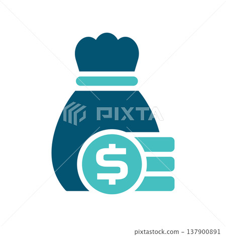 Capital Money Bag Stack Symbol 137900891