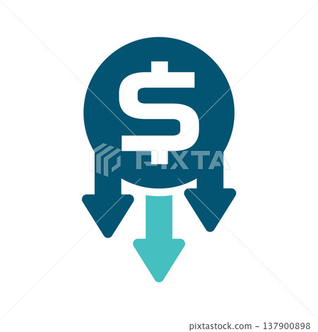 Loss Finance Downward Currency Symbol Loss Finance Downward Currency Symbol 137900898