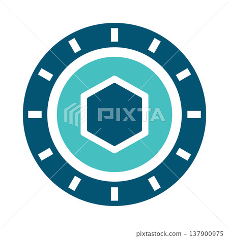 Digital Token Coin Ring Symbol Digital Token Coin Ring Symbol 137900975