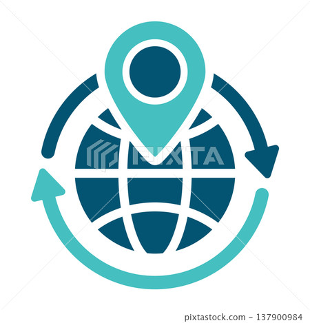 International Delivery Route Globe Symbol International Delivery Route Globe Symbol 137900984