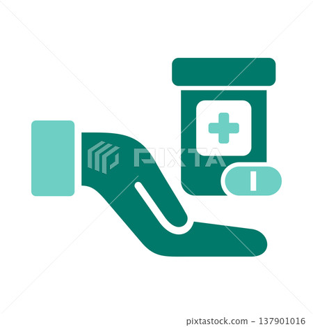 Medication Dispense Hand Service Symbol Medication Dispense Hand Service Symbol 137901016