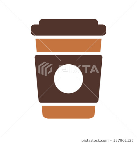 Takeaway Coffee Cream Cup Symbol Takeaway Coffee Cream Cup Symbol 137901125