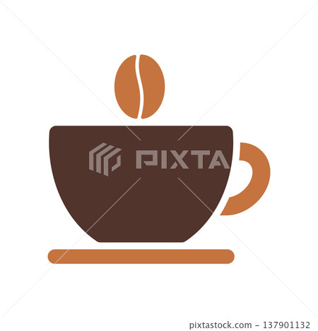 Classic Coffee Cup Saucer Symbol 137901132