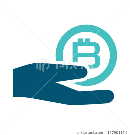 Crypto Sell Hand Coin Symbol Crypto Sell Hand Coin Symbol 137901154