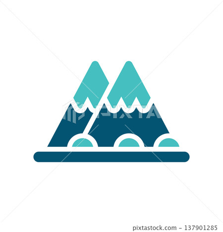 Alaska Tundra Mountain Landscape Symbol Alaska Tundra Mountain Landscape Symbol 137901285