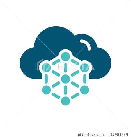 Cloud Node Mesh Structure Symbol 137901289
