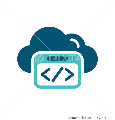 Cloud Coding Development Window Symbol 137901290