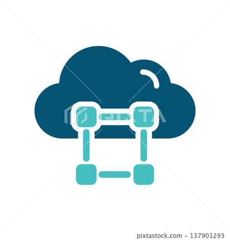 Cloud Cluster Node Grid Symbol Cloud Cluster Node Grid Symbol 137901293