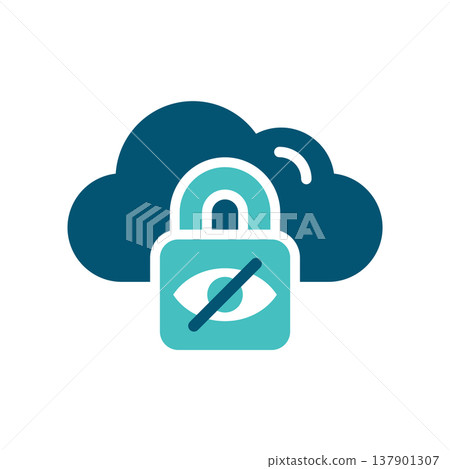 Cloud Privacy Locked Access Symbol 137901307