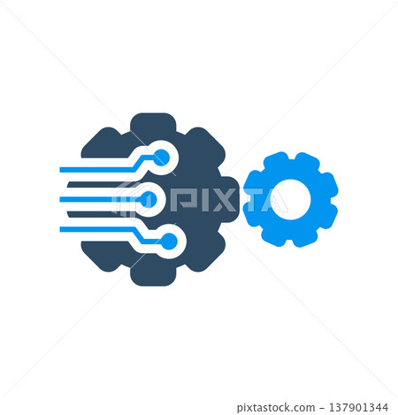 Automation Circuit Gear Process Concept Automation Circuit Gear Process Concept 137901344