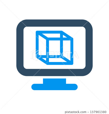 Digital Simulation Cube Screen Display 137901380