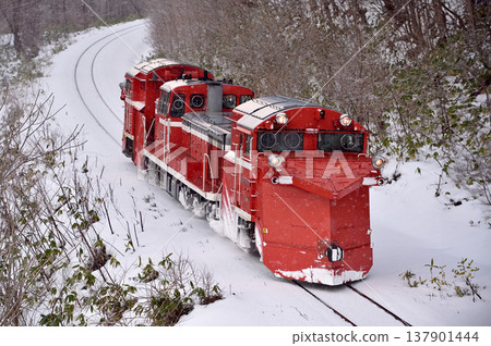 Soya Main Line, Chiebun - Nisshin, JR Hokkaido, DE15-2515 (Asahikawa), Russell snowplow, regular snow removal train, regular snow removal 137901444