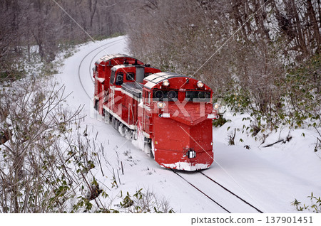 Soya Main Line, Chiebun - Nisshin, JR Hokkaido, DE15-2515 (Asahikawa), Russell snowplow, regular snow removal train, regular snow removal 137901451