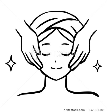 Facial massage and beauty salon icon Facial massage and beauty salon icon 137901485