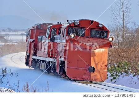宗谷本線，北皮普-蘭流，JR北海道，DE15-2514（旭川），羅素除雪機，普通除雪列車，普通除雪 137901495