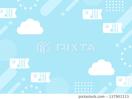 A stylish background featuring carp streamers for Children's Day and geometric patterns. A stylish background featuring carp streamers for Children's Day and geometric patterns. 137901513