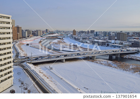 札幌市，豐平川，鳥瞰圖 137901654