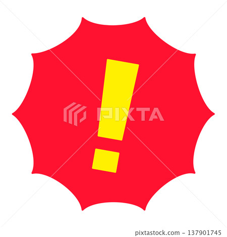 感嘆號和尖刺狀的對話框 感嘆號和尖刺狀的對話框 137901745