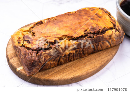 Cocoa Marble Banana Pound Cake Cocoa Marble Banana Pound Cake 137901978