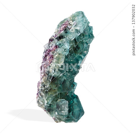Green Fluorite Crystal Formation with Clear Geometric Shapes Green Fluorite Crystal Formation with Clear Geometric Shapes 137902032