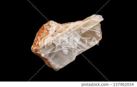 Macro Texture of Raw Moonstone Gemstone on Black Background 137902034